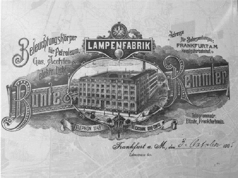 BuR Lighting Historie Lampenfabrik Bünte und Remmler 1905
